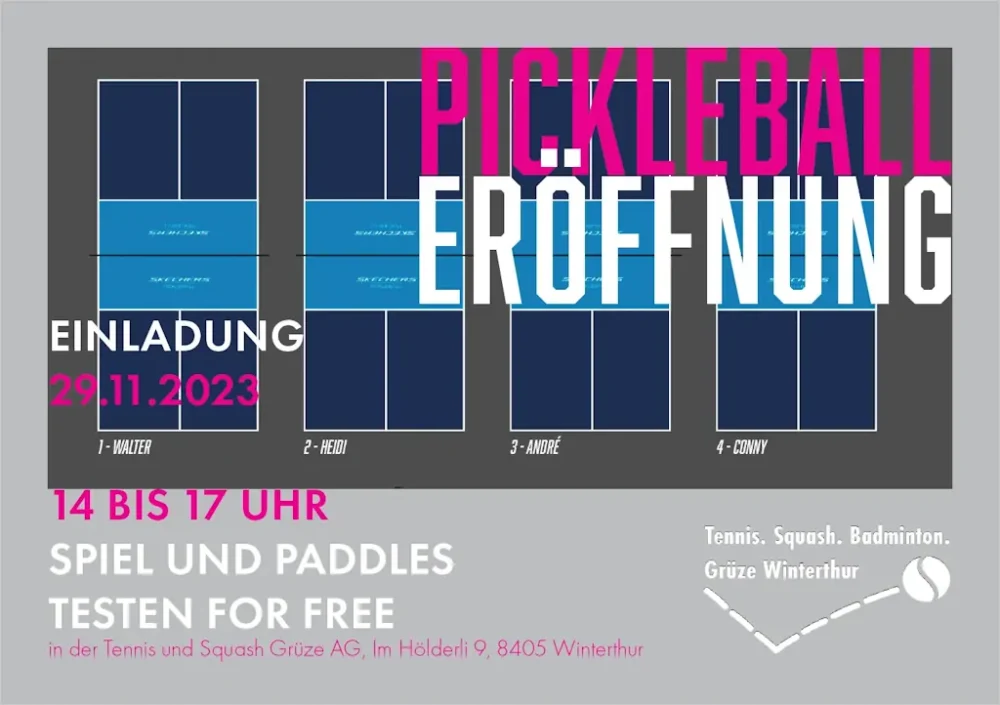 Ouverture des courts de pickleball Grüze Winterthur